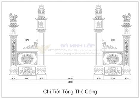 Bản Vẽ Chi Tiết Cổng Đá BVC4