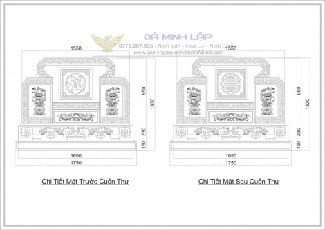 Bản Vẽ Cuốn Thư Đá BVCT10