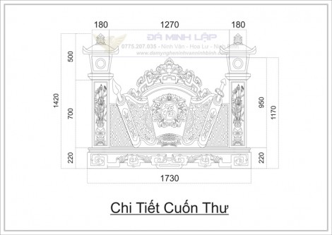 Bản Vẽ Cuốn Thư Đá BVCT12