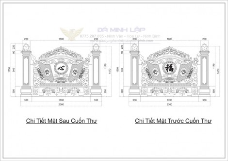 Bản Vẽ Cuốn Thư Đá BVCT17