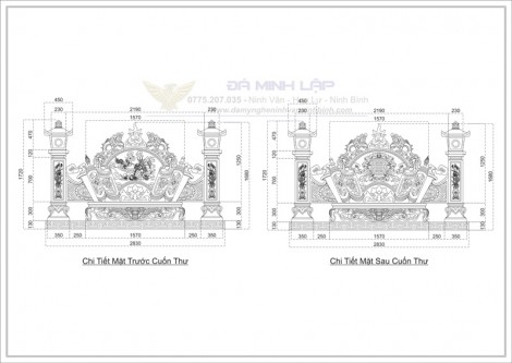 Bản Vẽ Cuốn Thư Đá BVCT2