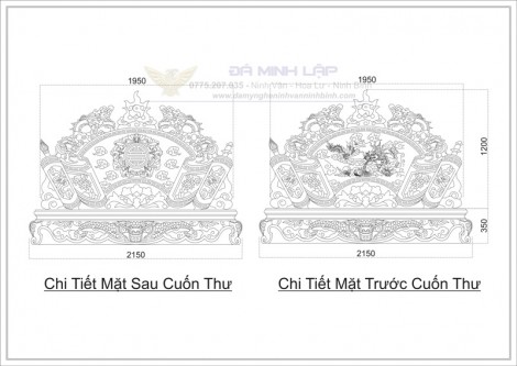 Bản Vẽ Cuốn Thư Đá BVCT20