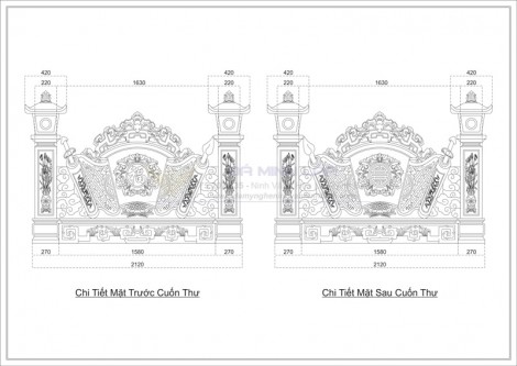 Bản Vẽ Cuốn Thư Đá BVCT3