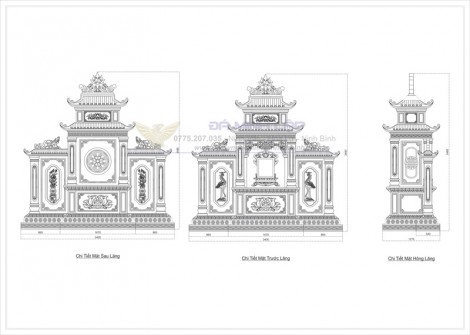 Bản vẽ chi tiết lăng thờ đá BVLT1