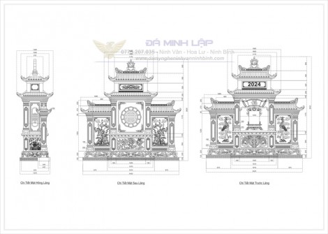 Bản vẽ chi tiết lăng thờ đá BVLT2