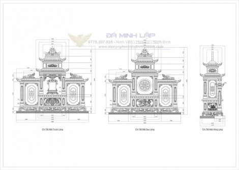 Bản vẽ chi tiết lăng thờ đá BVLT4