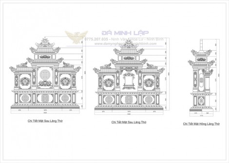 Bản vẽ chi tiết lăng thờ đá BVLT5