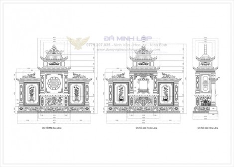 Bản vẽ chi tiết lăng thờ đá BVLT8