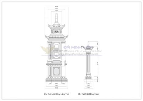 Bản vẽ chi tiết lăng thờ đá BVLT9