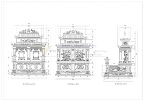 Bản vẽ chi tiết mộ đá BVM10