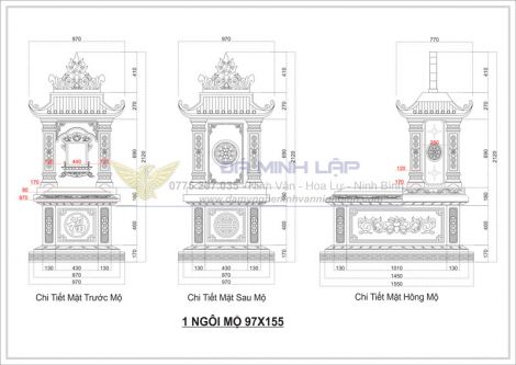 Bản vẽ chi tiết mộ đá BVM11