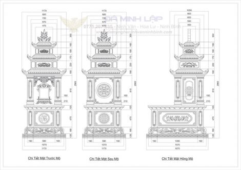 Bản vẽ chi tiết mộ đá BVM2