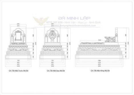 Bản vẽ chi tiết mộ đá BVM3