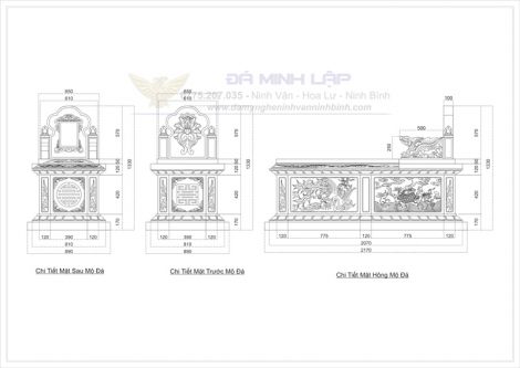 Bản vẽ chi tiết mộ đá BVM4