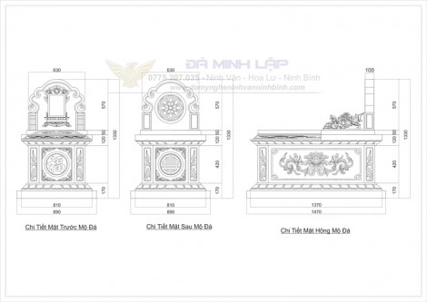 Bản vẽ chi tiết mộ đá BVM5