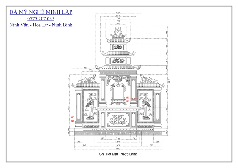 bản vẽ thiết kế khu lăng mộ đá đẹp 3