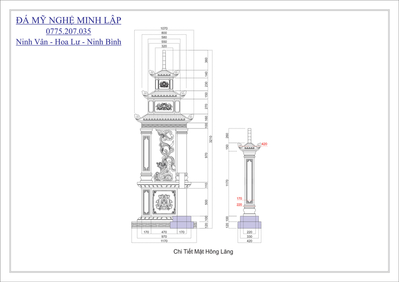 bản vẽ thiết kế khu lăng mộ đá đẹp 4