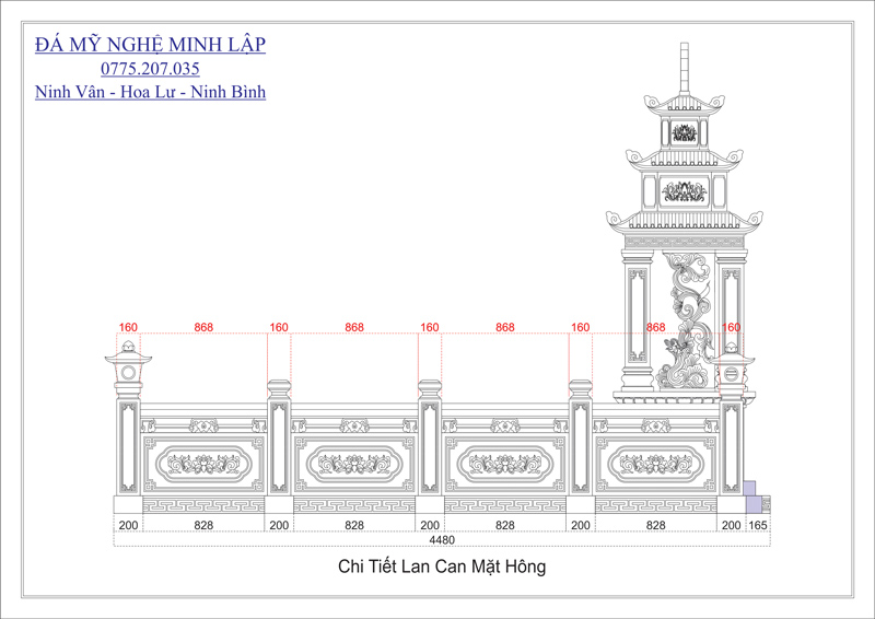 bản vẽ thiết kế khu lăng mộ đá đẹp 6