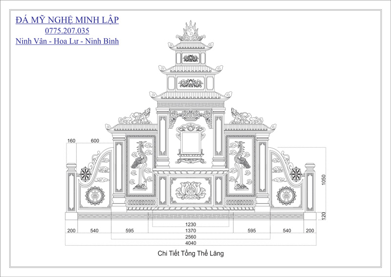 bản vẽ thiết kế khu lăng mộ đá GĐ chú Đề