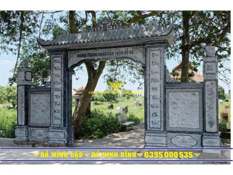 Cổng Đá Nghĩa Trang có mái Cổng Tam Quan Đá có mái