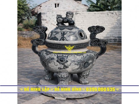 Đỉnh hóa vàng, lư hóa vàng mã bằng đá 8