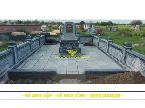 Lan Can Đá Xanh Đen Chạm Sen Hóa Cao 75cm - Mẫu 6