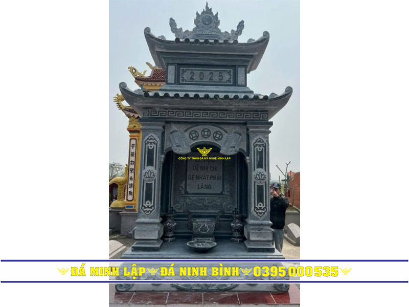 Mẫu am thờ đá hai mái đẹp ninh bình Mẫu am thờ đá xanh đen hai mái đẹp ninh bình