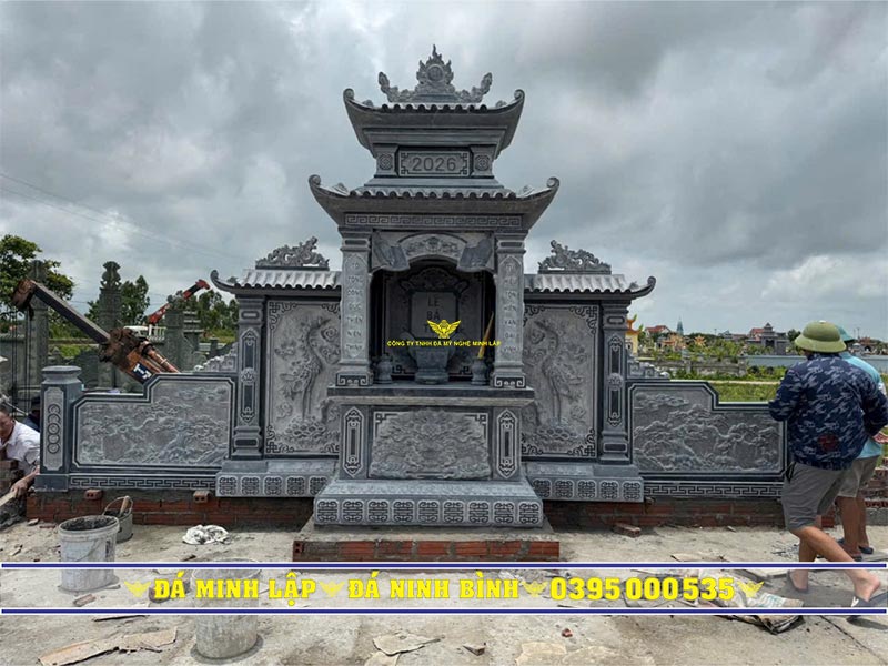Lăng thờ đá xanh đen cao cấp ninh bình Lăng thờ đá xanh đen đẹp đá Minh Lập chế tác