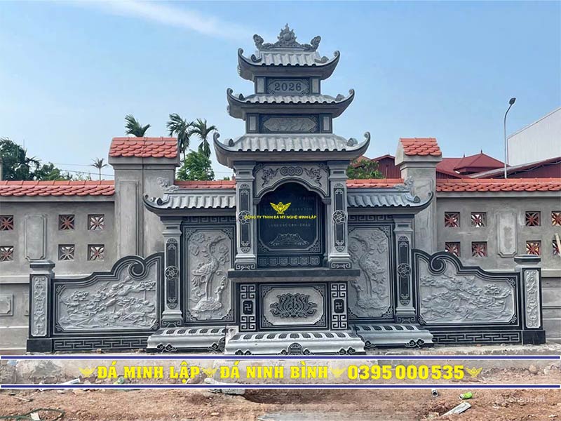 Lăng thờ đá cánh ba mái đao chùa đẹp cao cấp Lăng thờ đá cánh ba mái đao chùa đẹp cao cấp