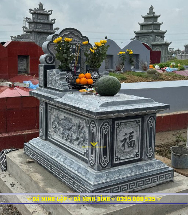 mẫu mộ đá đơn thiết kế đơn giản đẹp tại ninh bình