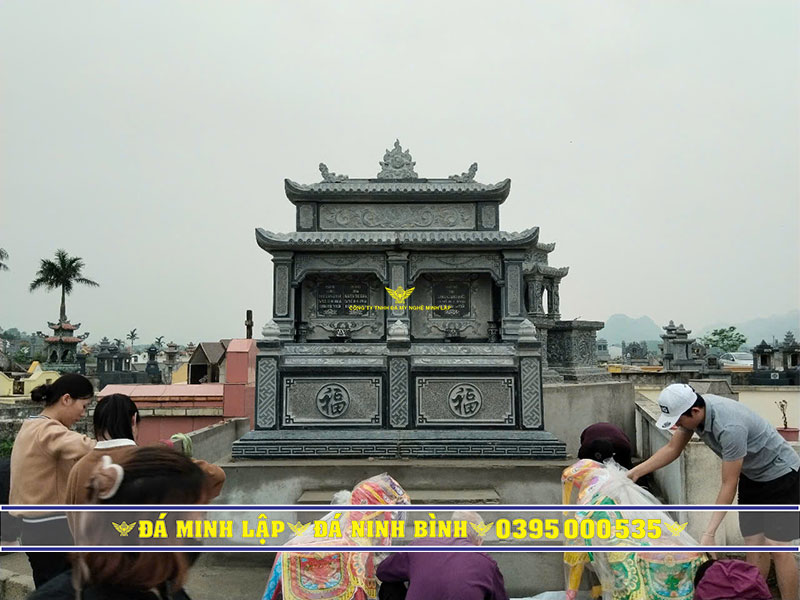 Mộ đá có mái đẹp chuẩn phong thủy tại Ninh Bình