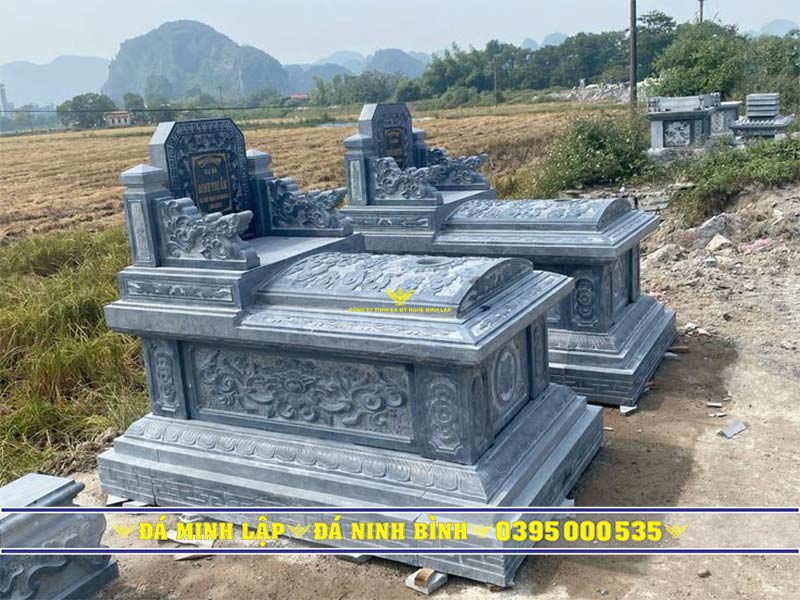Mẫu mộ đá tam sơn đơn giản nhưng tôn nghiêm chuẩn kích thước phong thủy