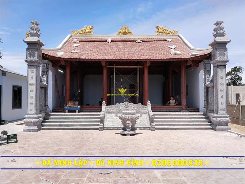 Tổng thể các hạng mục kiến trúc đá nhà thờ họ từ đường uy nghi tại Ninh Bình