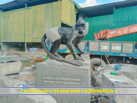 Tượng đá nghệ thuật Voọc mông trắng tại Vân Long Ninh Bình