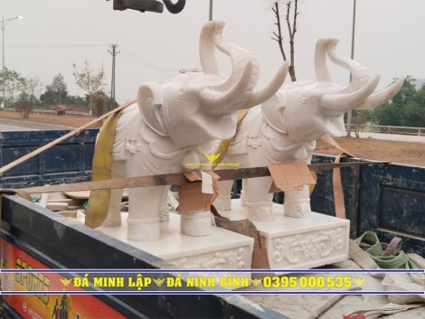 Tượng voi đá phong thủy đá tự nhiên Ninh Bình đẹp