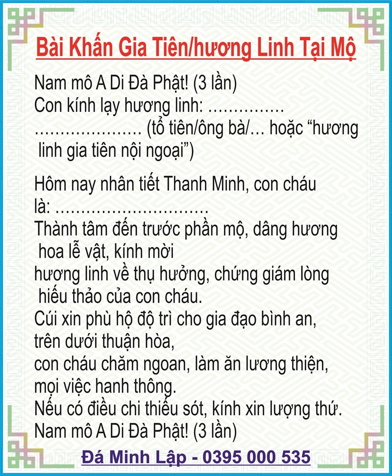 văn khấn gia tiên ngoài mộ