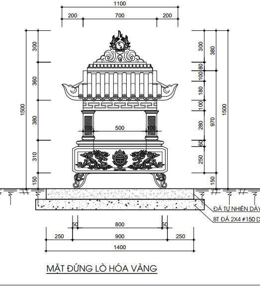 Lò hóa vàng bằng đá đẹp