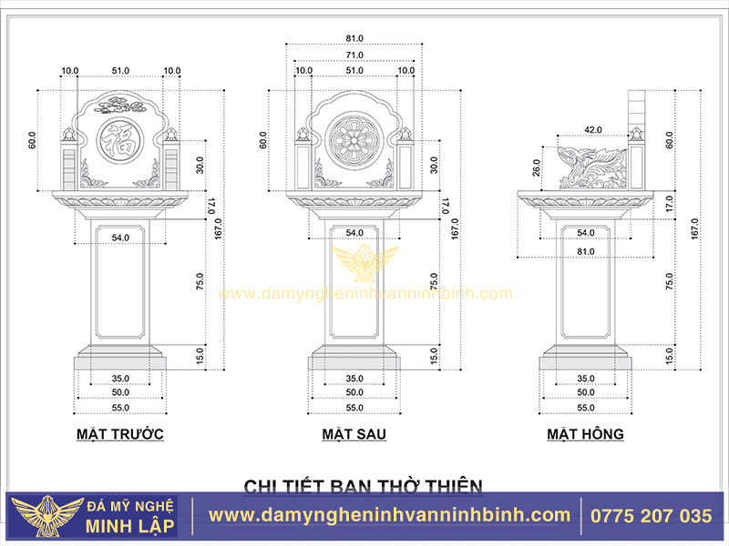 bản vẽ chi tiết cây hương đá