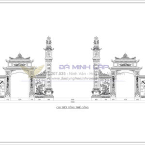 Bản Vẽ Chi Tiết Cổng Đá BVC2