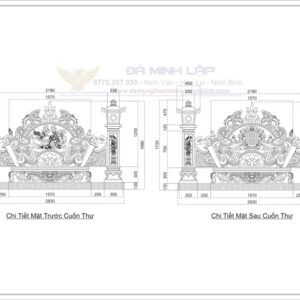 Bản Vẽ Cuốn Thư Đá BVCT2