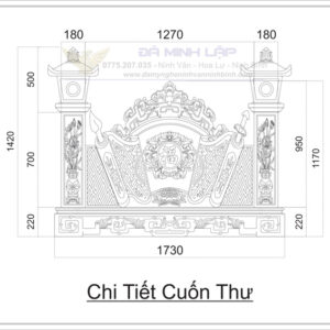 Bản Vẽ Cuốn Thư Đá BVCT12
