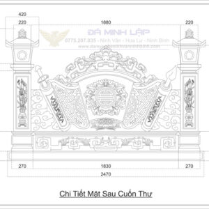 Bản Vẽ Cuốn Thư Đá BVCT13