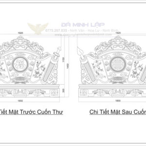 Bản Vẽ Cuốn Thư Đá BVCT14