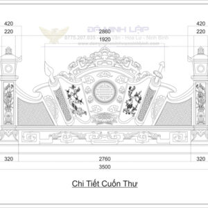 Bản Vẽ Cuốn Thư Đá BVCT15