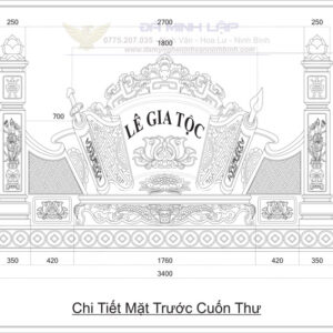 Bản Vẽ Cuốn Thư Đá BVCT16