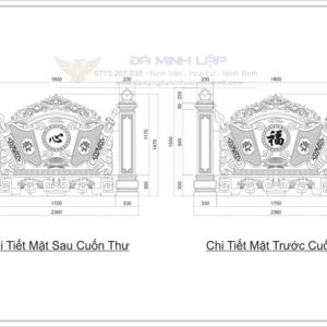 Bản Vẽ Cuốn Thư Đá BVCT17