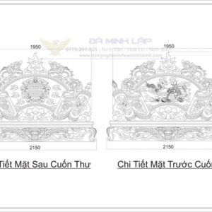 Bản Vẽ Cuốn Thư Đá BVCT20