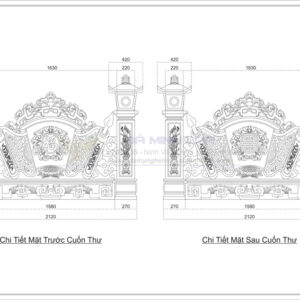 Bản Vẽ Cuốn Thư Đá BVCT3