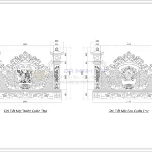 Bản Vẽ Cuốn Thư Đá BVCT5