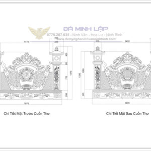 Bản Vẽ Cuốn Thư Đá BVCT8
